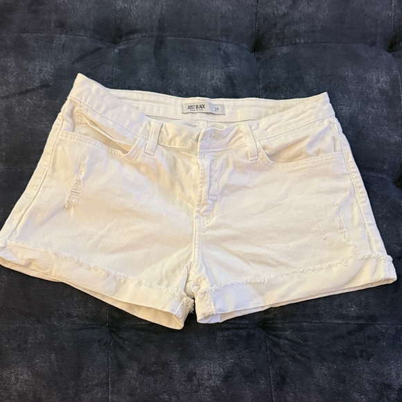 Just Black Pants - White Jean Shorts for Women